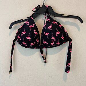 Joe Boxer Black and Pink Flamingo Bikini Top